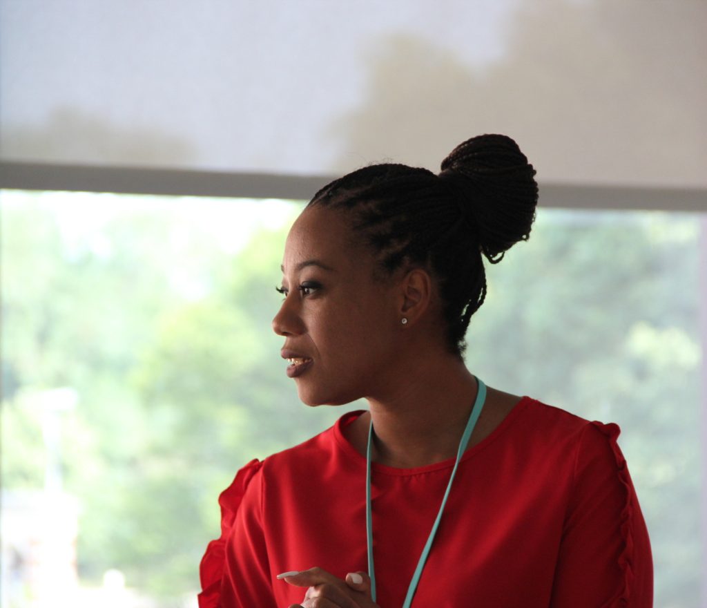 Female youth leader at summer camp.